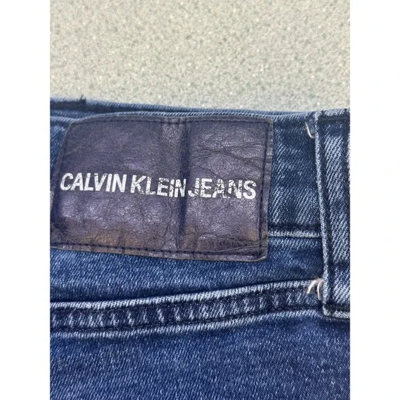 Calvin Klein Jeans CKJ 035 Straight Leg Dark Wash Denim Mens 40x30 Blue - Picture 8 of 8